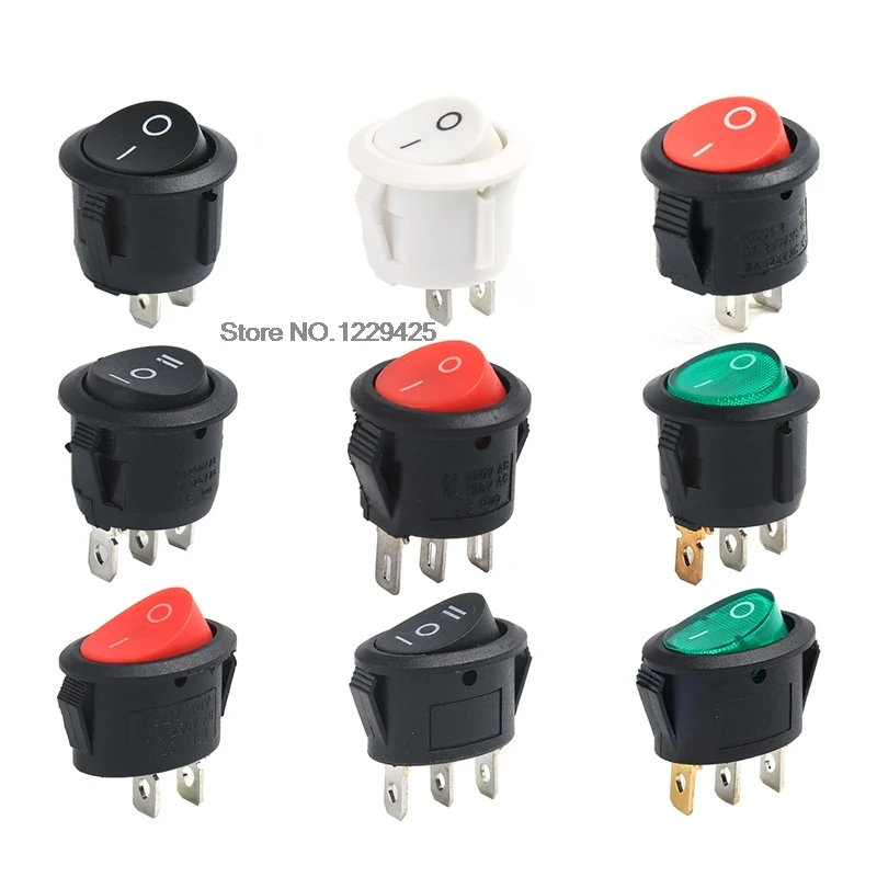 

KCD1-105 Круглый кулисный переключатель для лодки Черный Выключатель питания Кнопочный переключатель Черный Белый