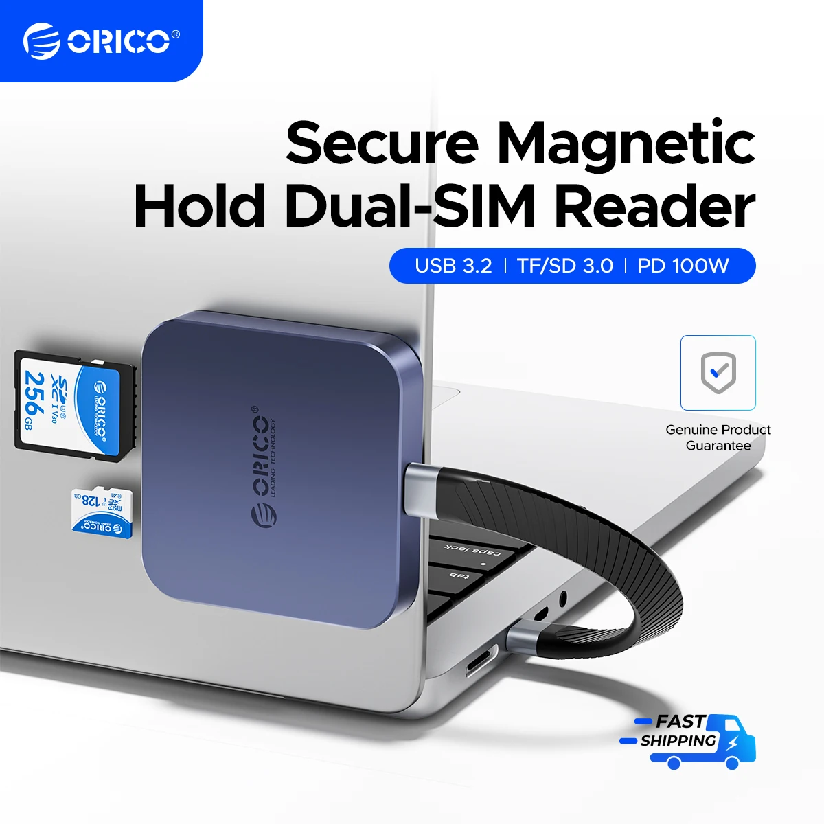 ORICO Magnetic USB C Hub SD/TF Card Reader for Magsafe Phone PC Docking Station PD100W SD TF Card Adapter For iPhone 17/16 Pro