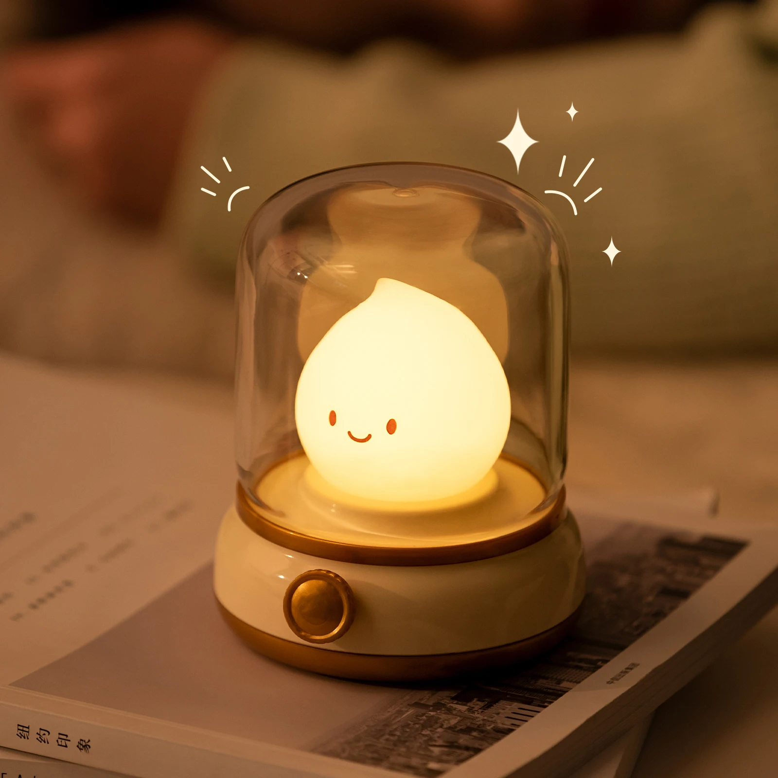 Candle Night Light Cute Flame Lamp Desktop LED Decorative Light USB Rechargeable Night Light Bedroom Creative Children's Gift