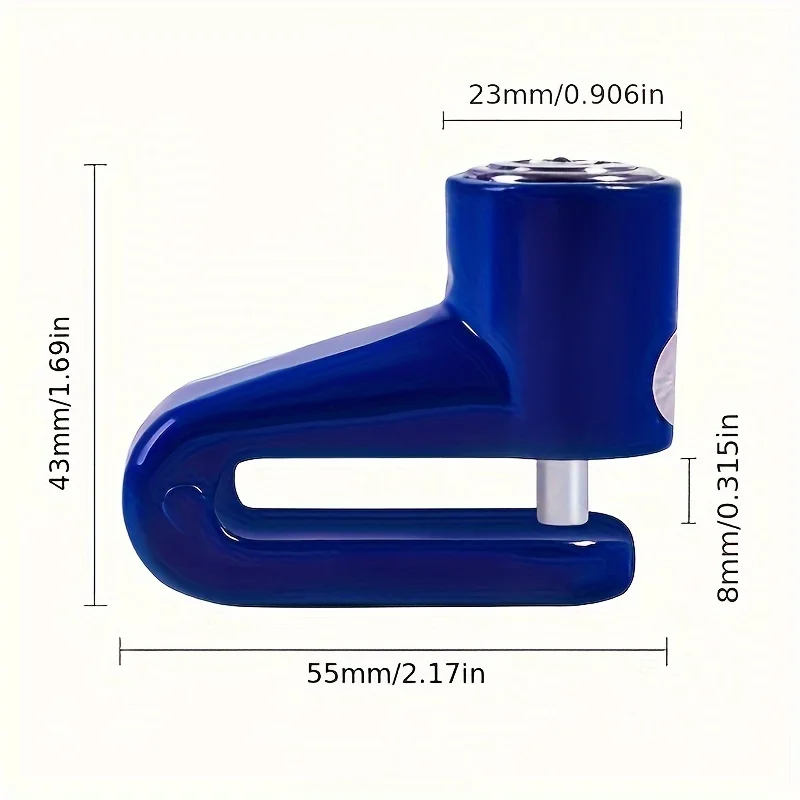 Serrure à disque de sécurité pour moto, antivol, cadenas pour scooter, vélo de route de montagne, serrure à disque à rotor à double clé