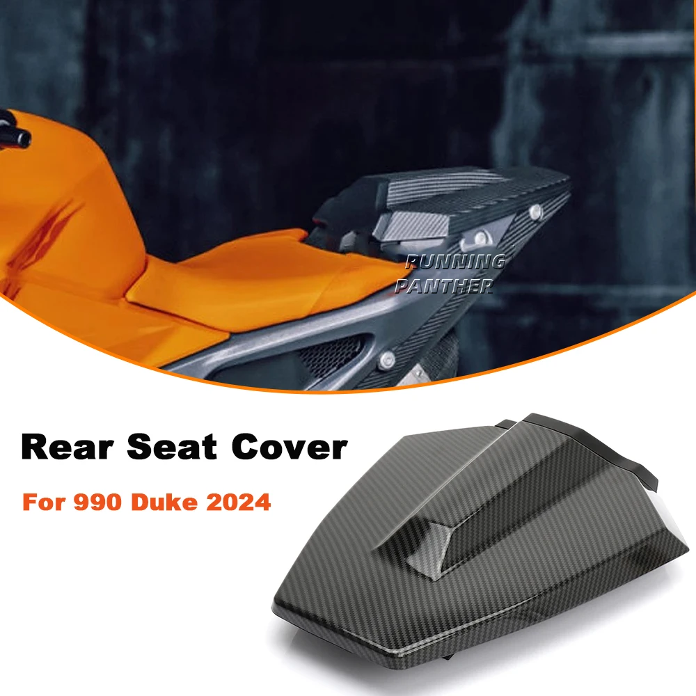 For 990Duke 990 Duke 990DUKE 990 DUKE 2024 Motorcycle New Carbon Fiber Black Rear Hump Athletic Single Tail Cap Rear Seat