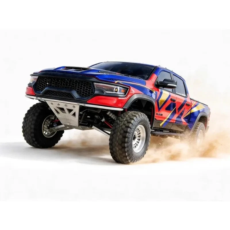 1/8 KM RAM 1500 RC Crawler Heavy Duty Full Metal Front Bumper, Stainless Steel Upgrade Part for Competition Rock Crawling