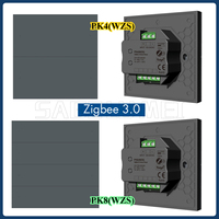 PK4/8 Button Wall Mounted Touch Panel Smart 100-240VAC Zigbee 3.0 Dimmer Switch Through Tuya APP Has Scene Recall For LED Lights