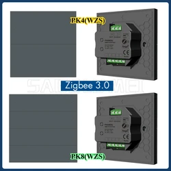 PK4/8 Button Wall Mounted Touch Panel Smart 100-240VAC Zigbee 3.0 Dimmer Switch Through Tuya APP Has Scene Recall For LED Lights