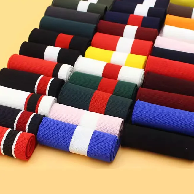 

Ribbed Colorful Fabric Knitted Strip Rib Soft Telas DIY Cloth Accessories Collar Cuffs Hem Bottom Polyester Elastic for Sewing