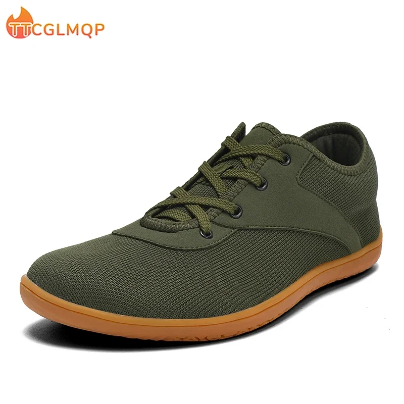 Men\'s Wide Minimalist Barefoot Canvas Sneaker 2024 Fashion Flats Soft Zero Drop Sole Wider Toe Light Weight Fashion Sneakes