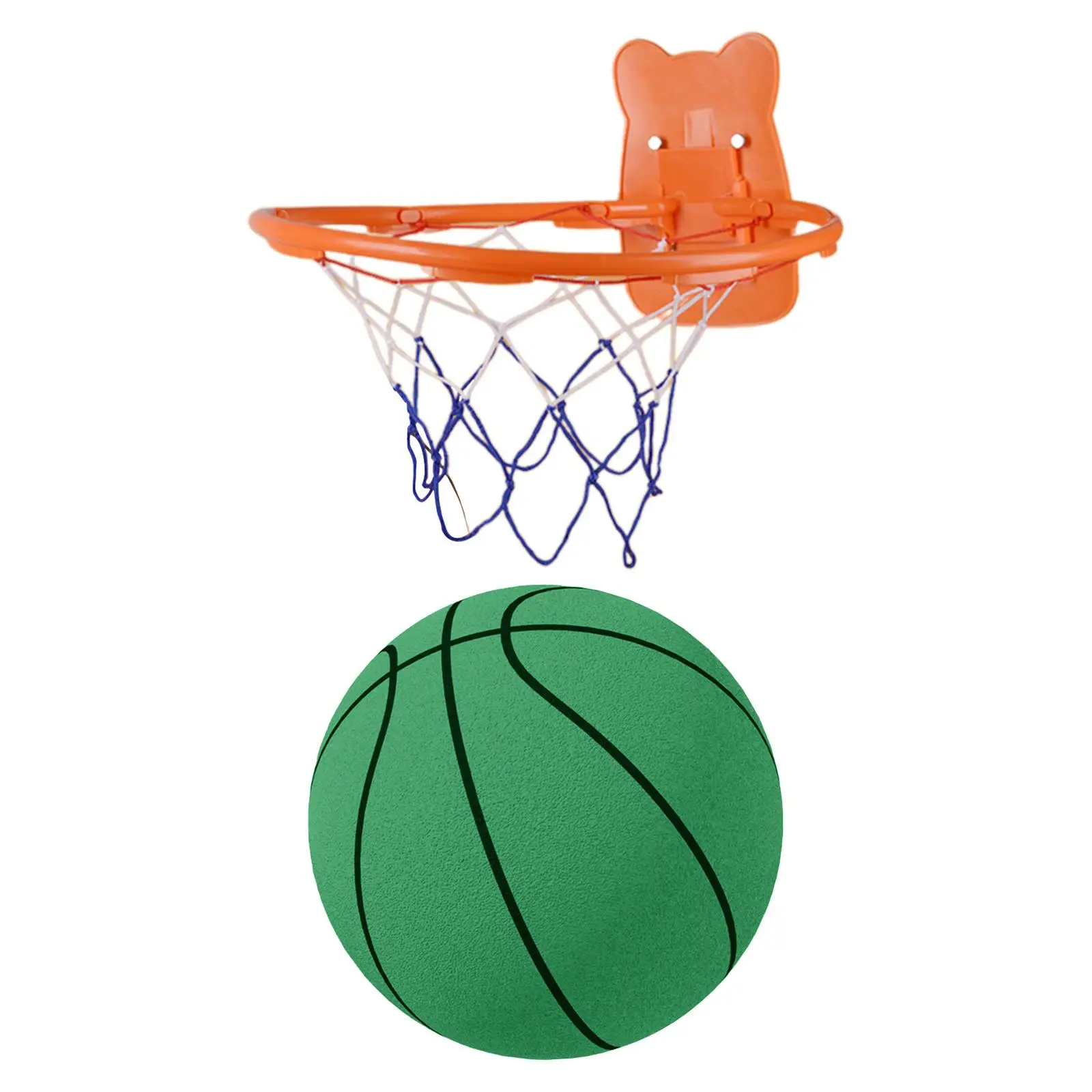 Stille basketbal met hoepel stuiterbal Geluidsarme indoor trainingsbal Draagbare oefenbal Kinderspeelgoedbal voor cadeaufeest