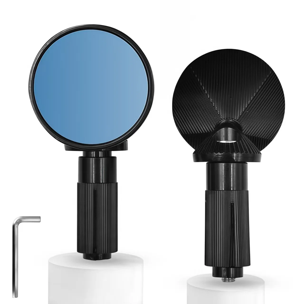 

Зеркала заднего вида для мотоцикла из алюминиевого сплава, круглые, комплект из 2 штук, черные, белые, синие, износостойкие