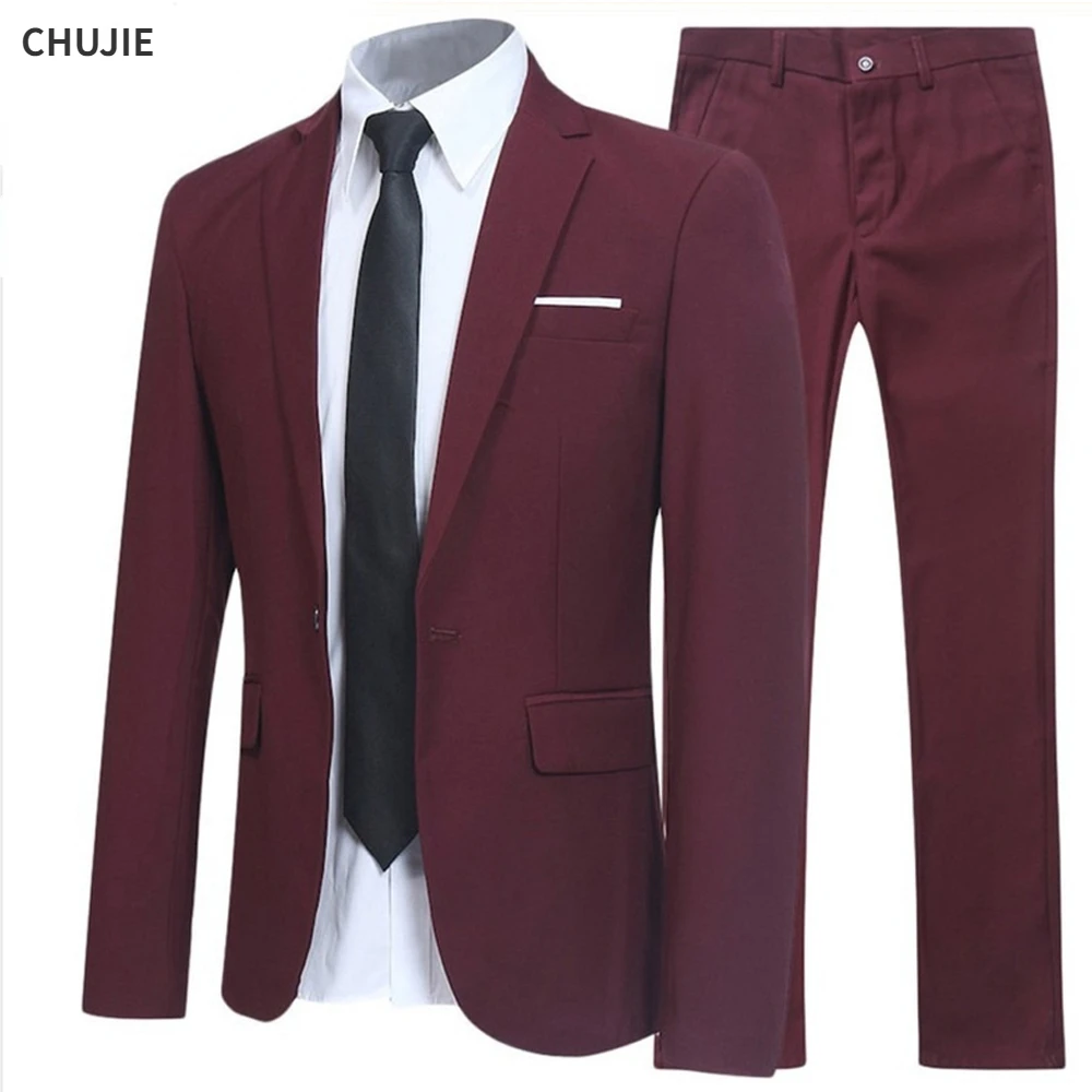 Men Suits For Business Wedding Elegant Blazers 2 Pieces 3 Sets Formal Full Ternos Marriage Clothes Pants Jackets Luxury Costume