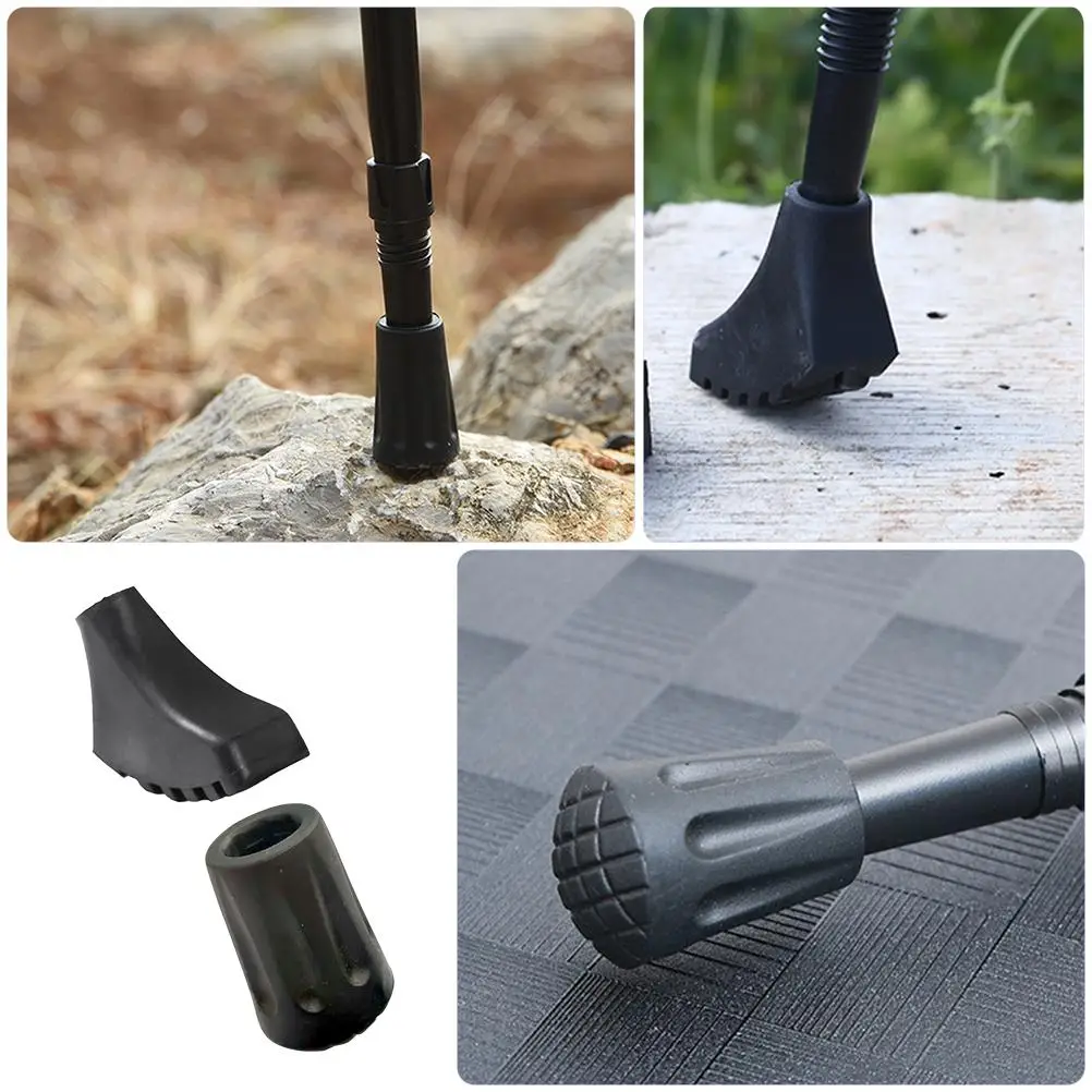 Protecteurs de pointe de poteau de Trekking, 8 pièces, couvre-canne de marche, pieds sans béquille, coussinets antidérapants, plastique Compact léger