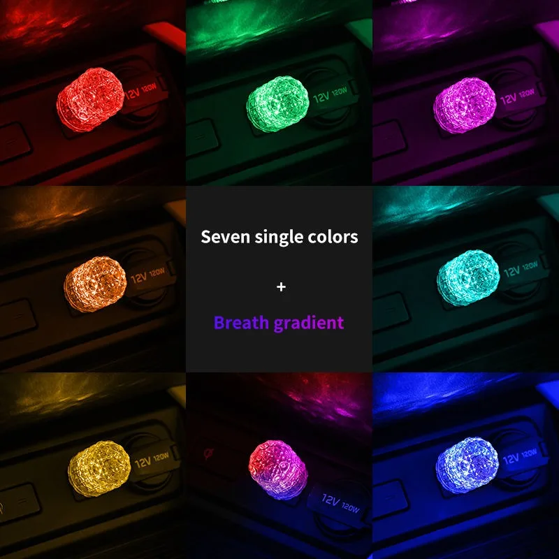 Picture 4: Car USB Ambient Lights LED Colorful Night Light Universal Car Interior Decoration Indoor Home Lamp Atmosphere MINI Light Bulb