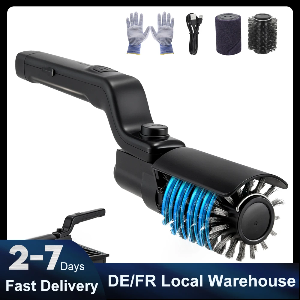 Brosse de nettoyage électrique sans fil USB 2-en-1 à vitesse réglable pour barbecue extérieur, kit de brosses à fil/polissage pour grillades vapeur