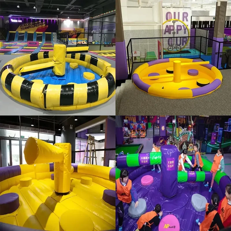 for Pokiddo Custom Indoor Playground Sporty Games Trampoline Park Inflatable Wipe Out