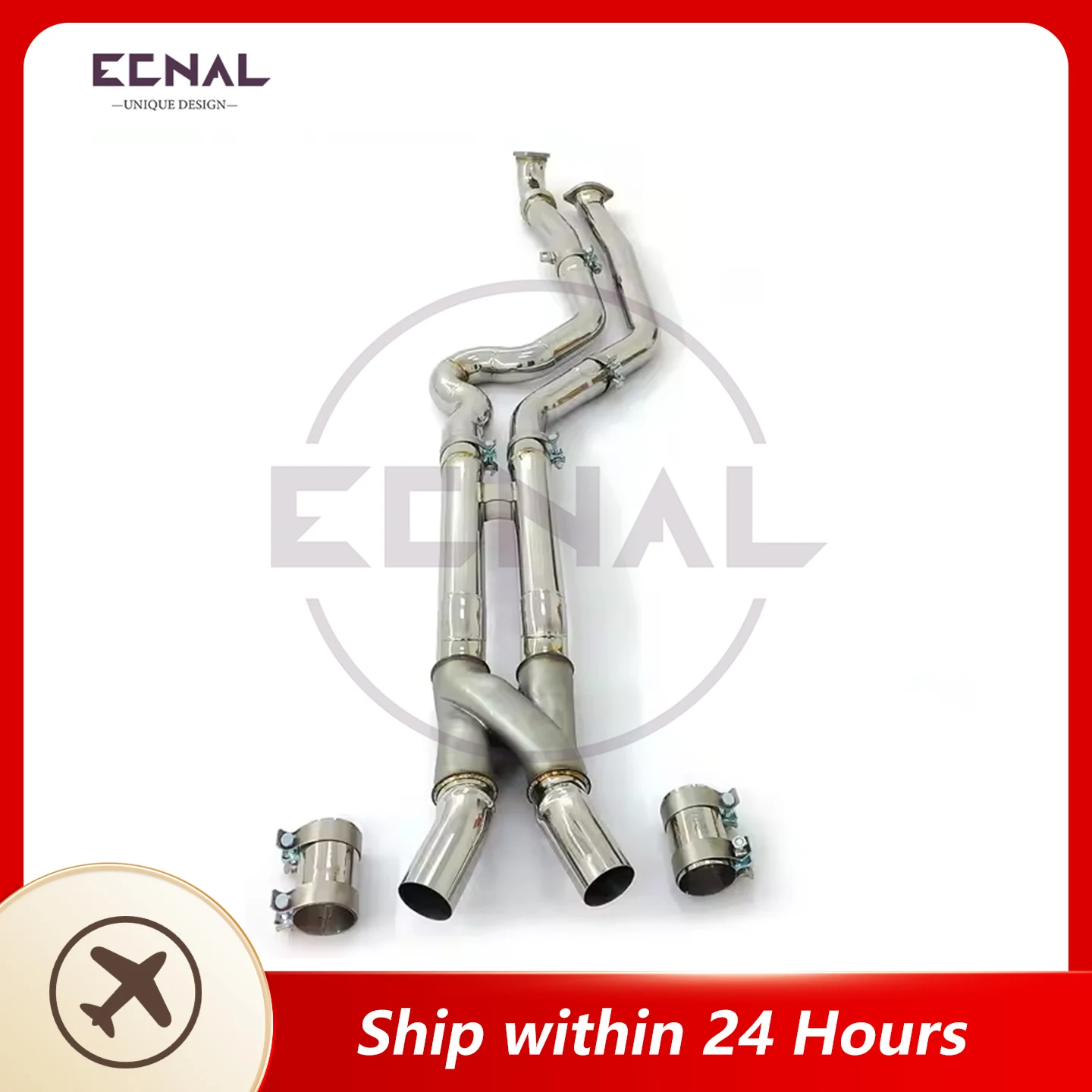 

Ecnal Exhaust Mid Pipe for BMW G80 M3 G82 M4 G87 M2 S58 3.0T Z-Pipe Design 70mm/2.75inches SS304 Sport Exhaust System