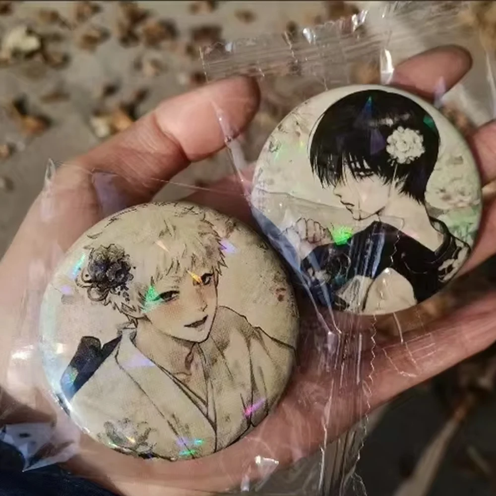 Creativity Anime The Summer Hikaru Died Yoshiki Tsujinaka Hikaru Figure Tinplate Brooch Backpack Clothes Collar Couple Gifts