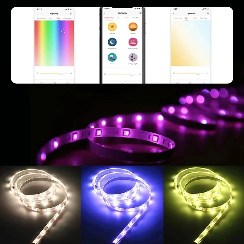 Yeelight Aurora Smart Light Strip 1S Plus 2 Meter LED RGB Colorful WiFi Remote Control with Xiaomi Mi Home Smart Home