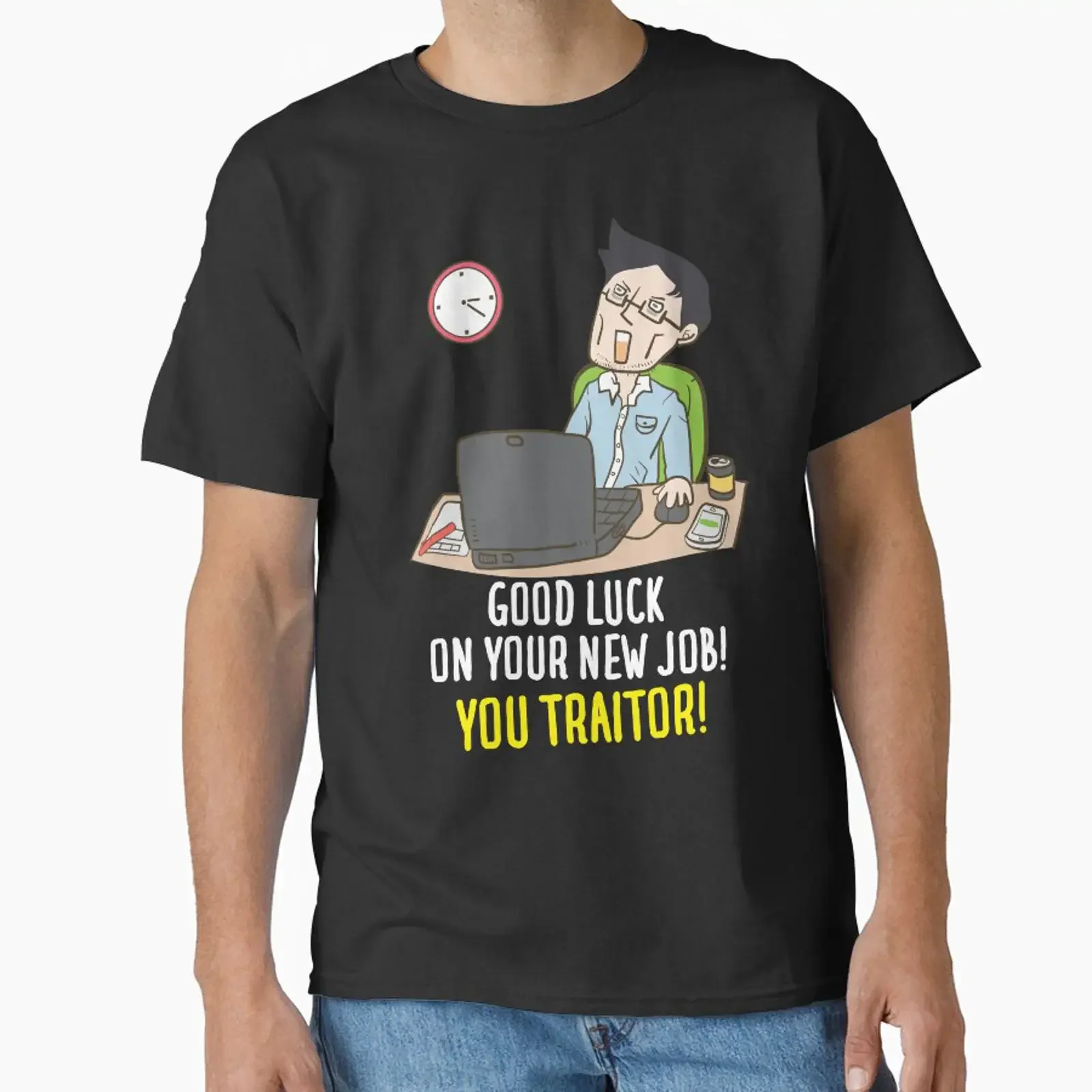 Farewell Message Colleague Leaving Classic T Shirt vintage Washed homme Comfortable Soft Casual Unisex Slightly
