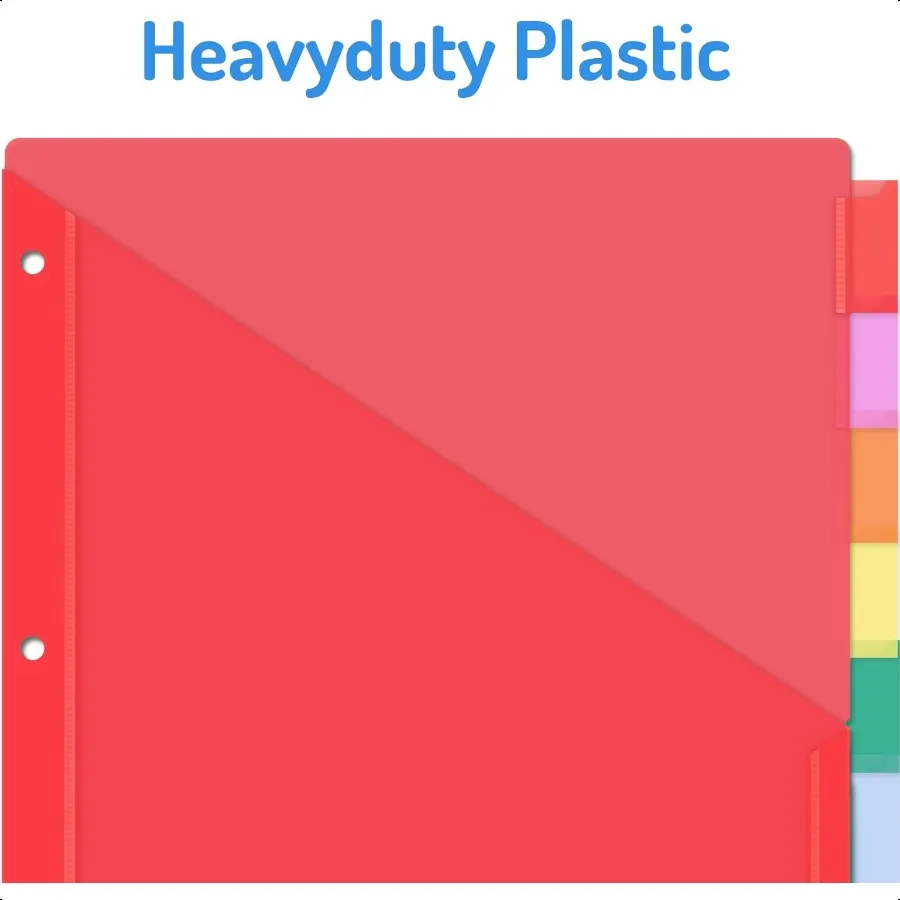 8칸 분리기 두 개의 포켓이 있는 8탭 바인더 분리기 3링 바인더 오거나이저 멀티컬러 1세트