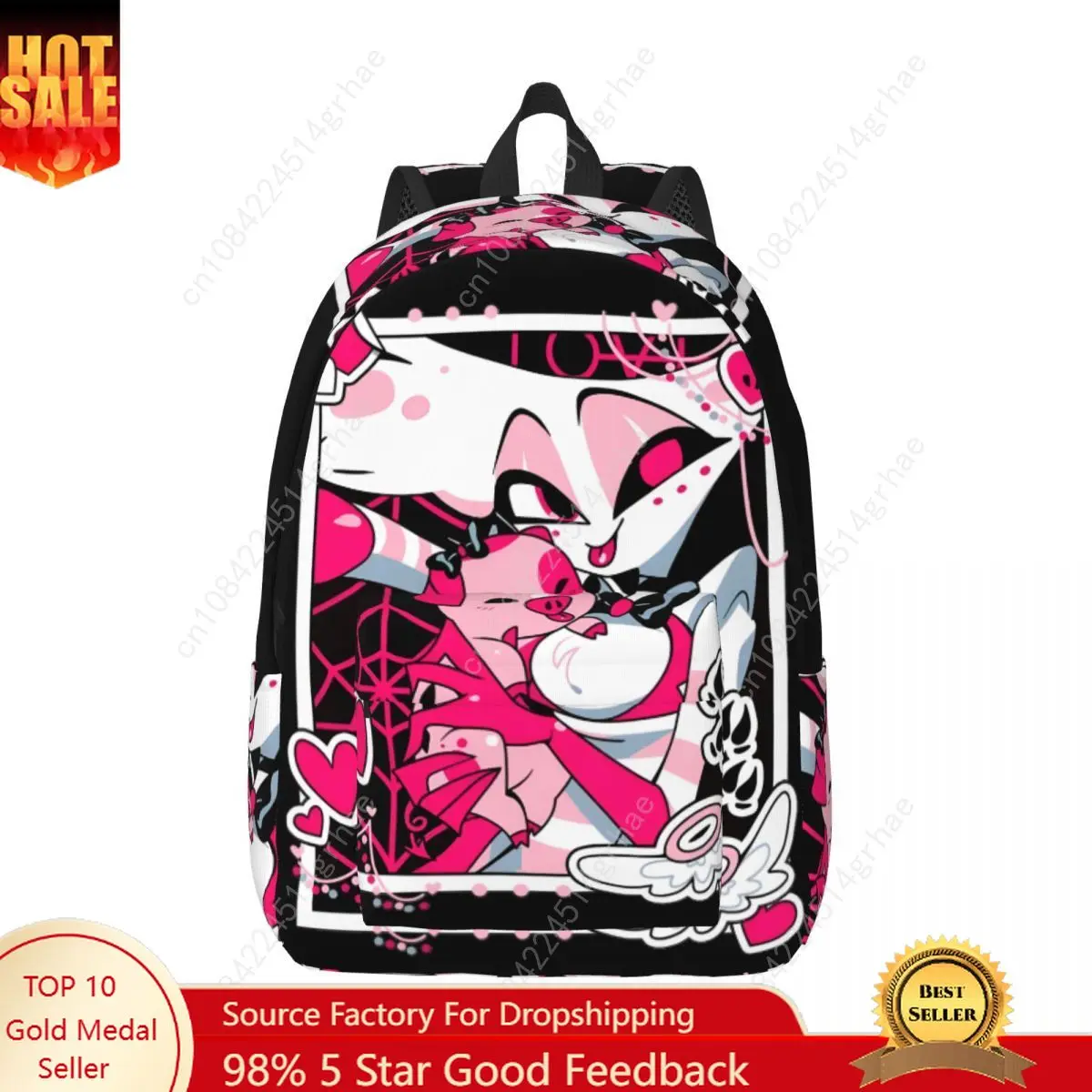 

Angel Dust And Fat Nugget Selfie Hazbin Hotels Backpack for Men Women Fashion Student Business Daypack College Shoulder Bag