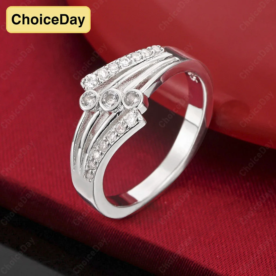 

ChoiceDay Fashion 925 Sterling Silver 7/8/9/10 Luxury Zircon Ring Women Wedding Accessories Charm Jewelry