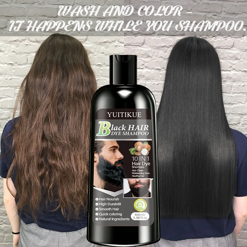 YUITIKUE Black Hair Dye Shampo - огляд і ціна Hair Care Natural Ingredients