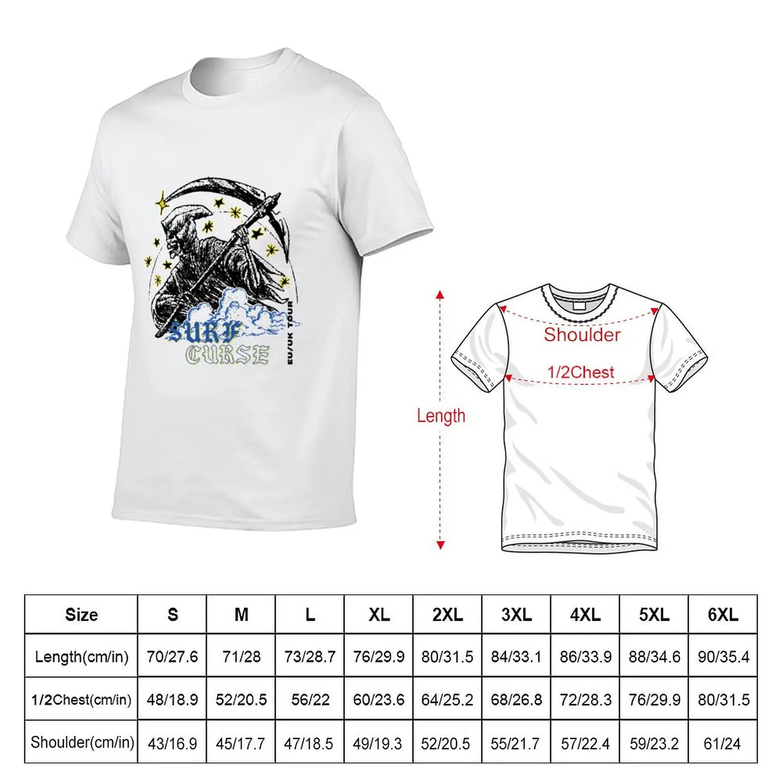 SC08 Surf Churse Curse T-Shirt t shirts for man graphic tees t shirts cotton 100% T-Shirt