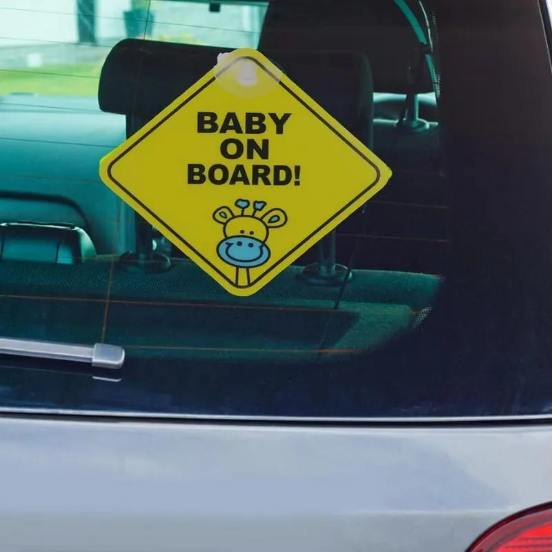 BABY ON BOARD BABY IN CAR Reflective Decal Strong Adhesive PVC Safety Warning Sticker For Suction Cup Car Accessories