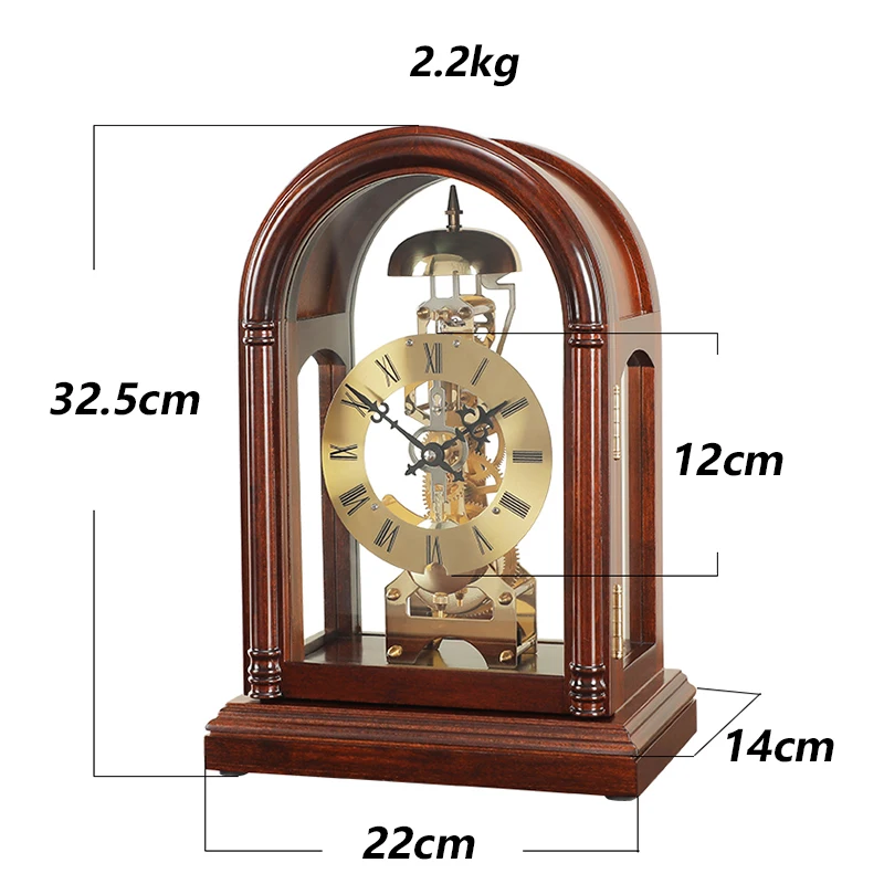 Vintage Mechanical Desk Wood Luxury Desk Modern Decoration Living Room Table Clocks Interior Design Table Clocks Accessories