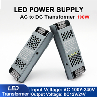 100W mini power supply DC 12V/24V lighting transformer AC 100V-240V power adapter suitable for LED screens