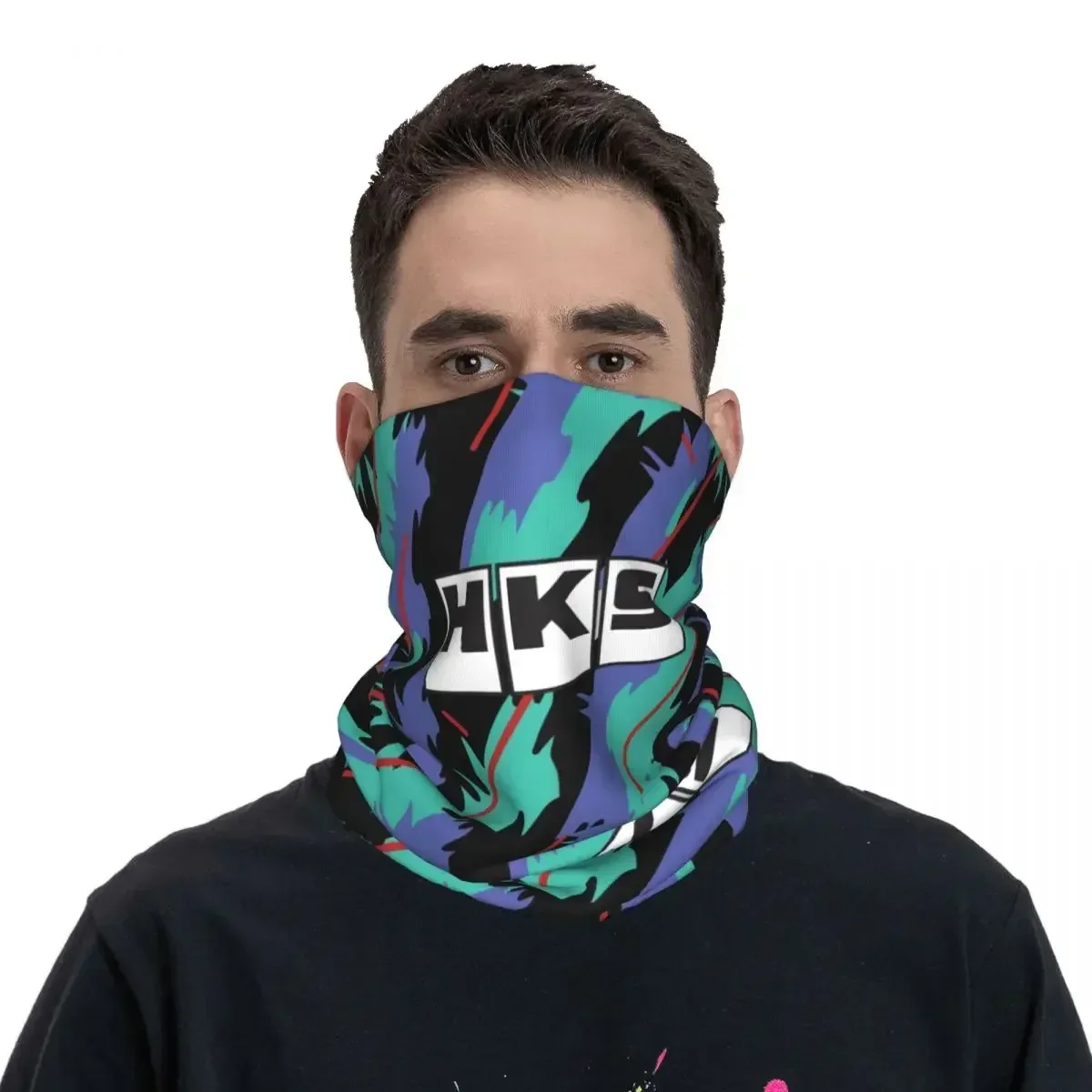 HKS Racing Bandana Neck Cover Printed Mask Scarf Multifunctional Face Mask Riding Unisex Adult All Season