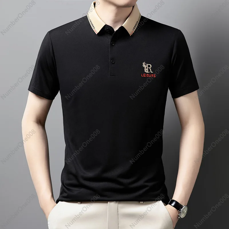 Exclusive Polo Shirt Men's Summer New Korean Version Embroidery Slim Fit Casual Fashion Versatile Men's Short Sleeves