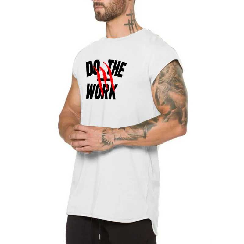 Camiseta deportiva de algodón para hombre, ropa de gimnasio de marca a la moda, camiseta sin mangas informal para Fitness, culturismo, camiseta pequeña de media manga