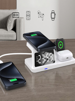 3-in-1 wireless fast charger, desktop clock alarm clock watch headset wireless charging