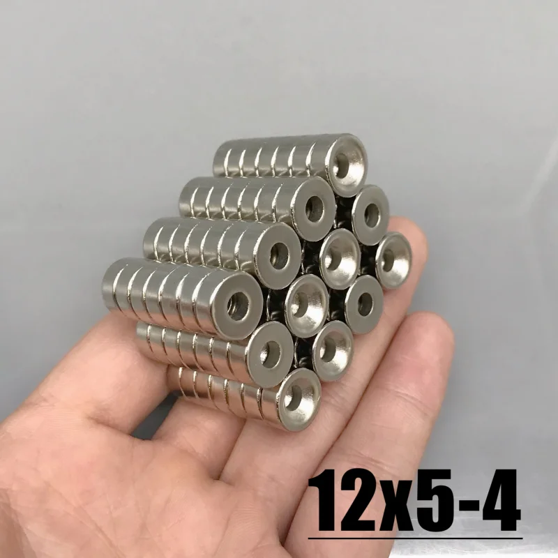10/20/50/100/200/500Pcs 12*5 Hole 4mm Neodymium Disc Magnet 12x5-4mm Round Powerful Strong Permanent Magnetic Material Imanes