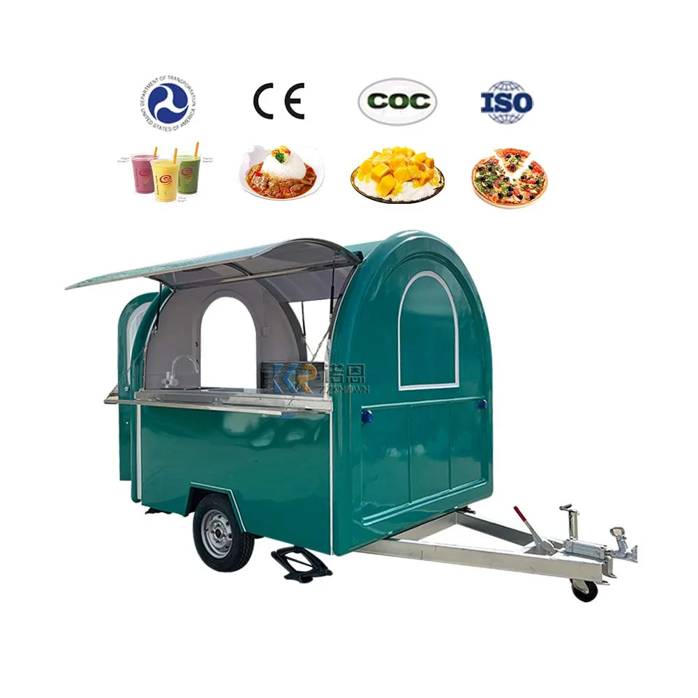 2.2 m trailer 2023 Christmas Cheap price fast food cart van Street Mobile food truck trailers with Baking equipment for sale