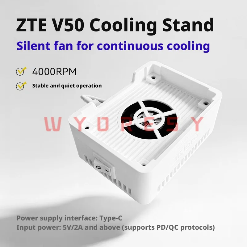 for ZTE V50 5G Mobile WiFi Radiator Base Silent Adjustable Fan Cooling Holder Reduce Overheating Disconnection for Desktop Vehic