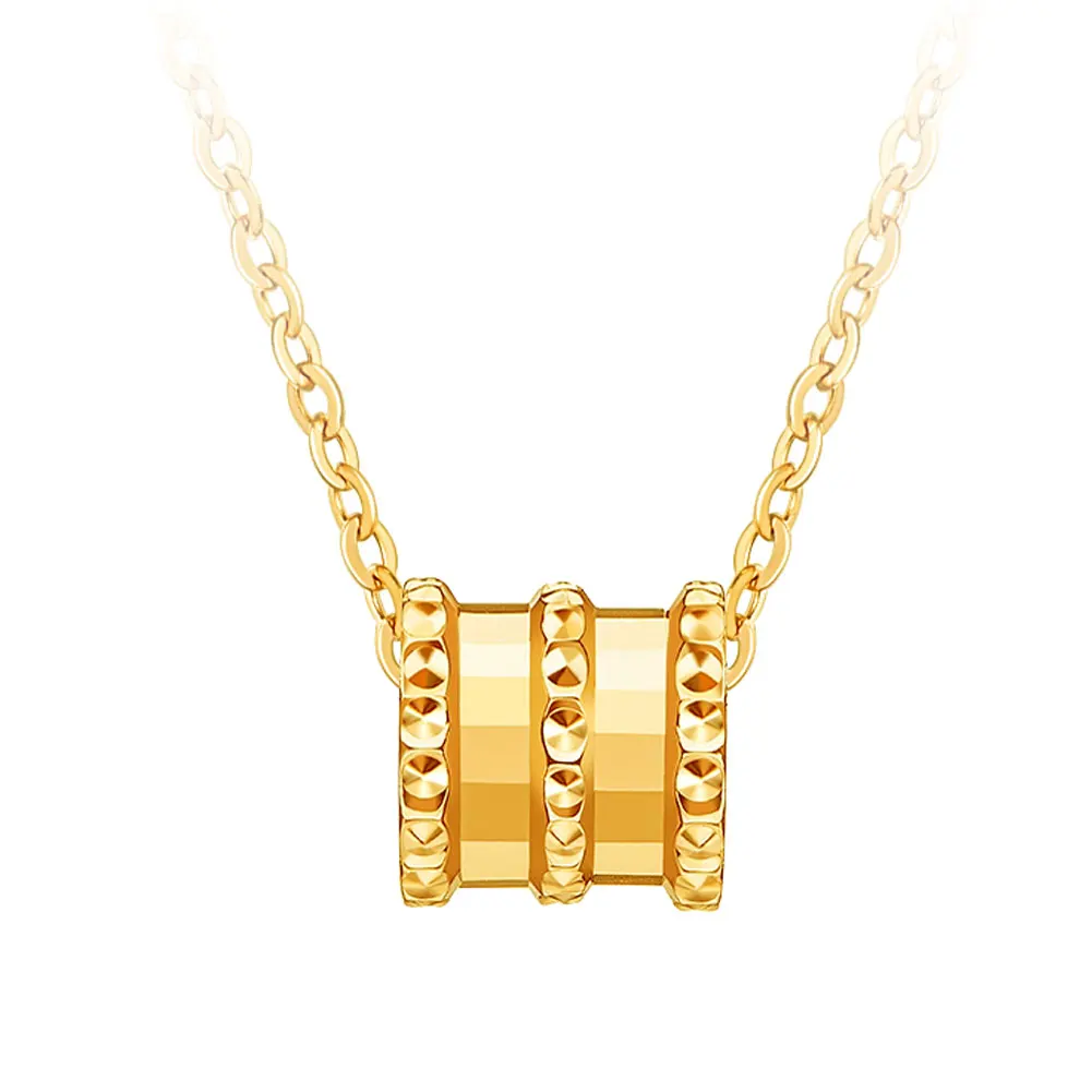 Solid 18k Yellow Gold Necklace for Women Real Gold, Dainty Cute Waist Pendant And Thin Chain Gift for Girl Wife Mom,17/18 inch