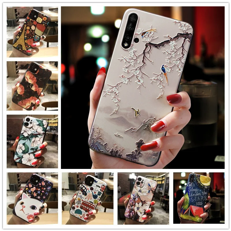 3D Relief Phone Case For Sony Xperia 10 V case Floral Silicon Cover for Sony Xperia 1 V Case Fundas Xperia 1V 10V 2023 Cases