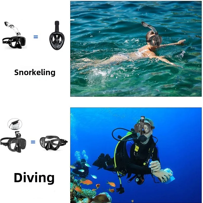 Premium Diving Mask Anti-Fog HD Lens Mini Wide Field of View Adjustable Strap Diving Gear Accessories for Beach Vacation