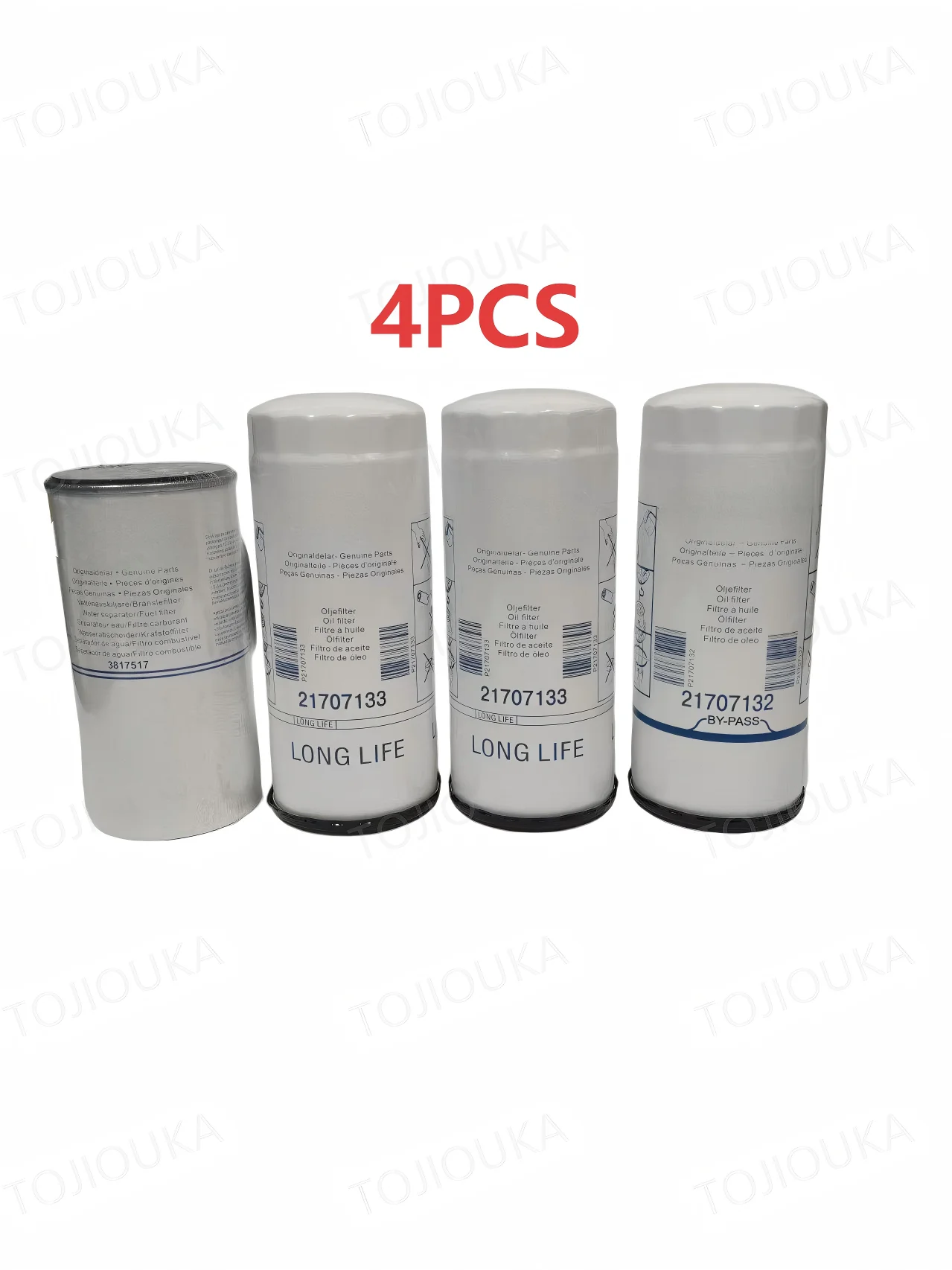 

4PCS 3817517 21707132 21707133 23658092 Oil-Water Separator Filter Oil Filter KIT For Volvo Penta D9 D11 D12 D16 D162 D163 D165