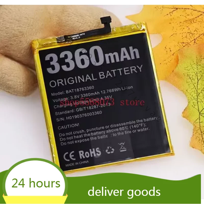 Doogee Y7 Battery Replacement High Quality Large Capacity 3360mah BAT18763360 Back Up Bateria For Doogee N10 Smart Phone