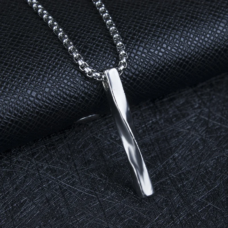 Geometric Long Twist-Shaped Pendant Vintage Men's and Women's Necklaces New Fashion Metal Accessories Party Jewelry Four Colors