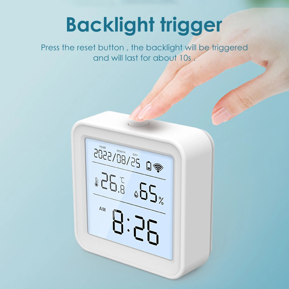 Tuya WIFI Temperature Humidity Sensor Hygrometer Thermometer Smart Home Backlight Smart Life Support Alexa Google Assistant