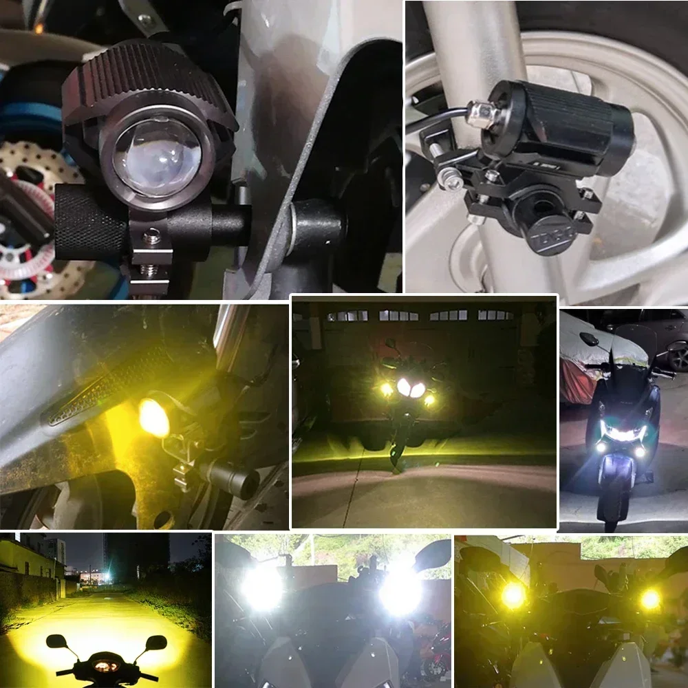 Auxiliary Explorer Motorcycle Fog Lamp Douple Color Len Projector Driving Headlight 12V 24V 180W for BMW R1200GS ATV SUV Lamp