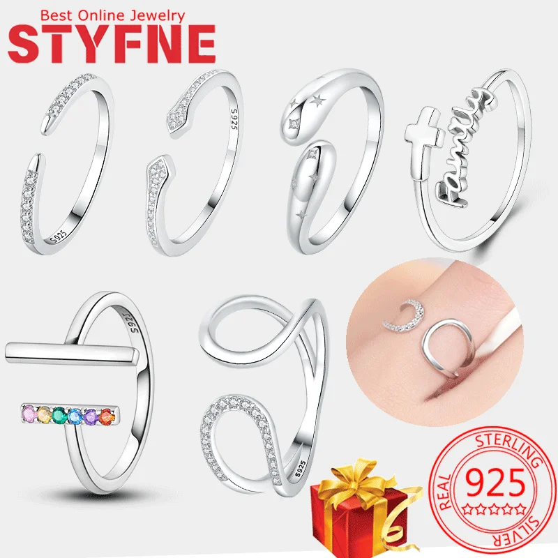 

Woman Rings S925 Sterling Silver Original Ring for Fashion Cubic Zirconia Ring To My Daughter Birthstone Rings With Gift Bag