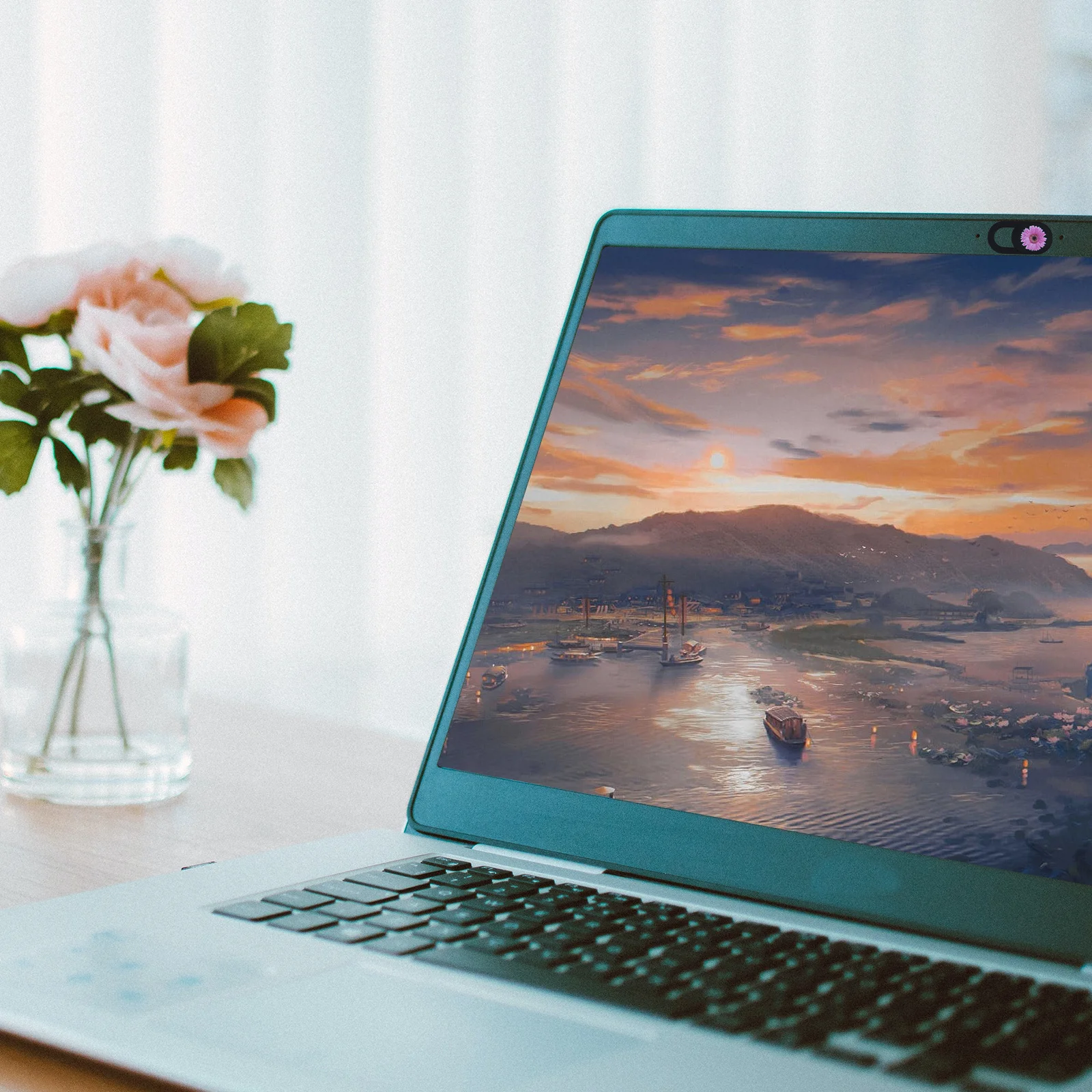 3Pcs Cover Slide ABS Webcam Privacy Laptop Phone Shield Flower Pattern Webcam Cover Phone Slide