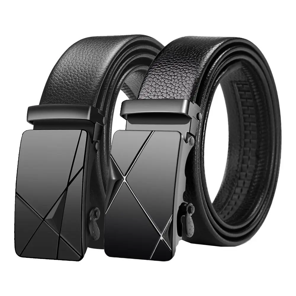 

Casual PU Leather Business Belt Luxury Design Vintage Automatic Buckle Belt Waistband For Man