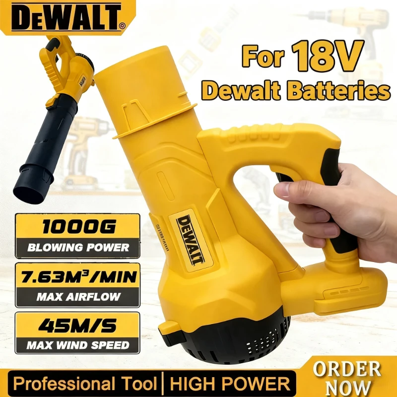 

Аккумуляторная электрическая воздуходувка Dewalt с длинной трубкой, инструмент для уборки листьев в саду, очиститель снега для дома и двора, работает от аккумулятора Dewalt