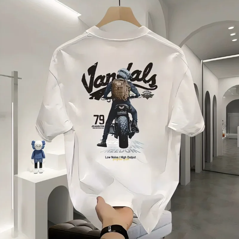 

Мужские хлопковые футболки 5XL, белая футболка для мужчин, повседневная летняя одежда, черные футболки с принтом для велоспорта, мужская модная одежда
