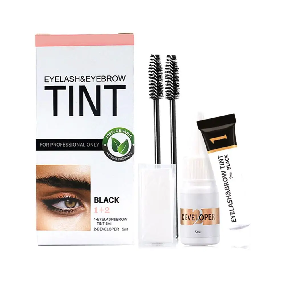 Professional Eyelash Eyebrow Dye Tint Waterproof 15-minute Fast Tint Easy Dye Gel Eyelash Brown Black Coffee Color Tint Kit